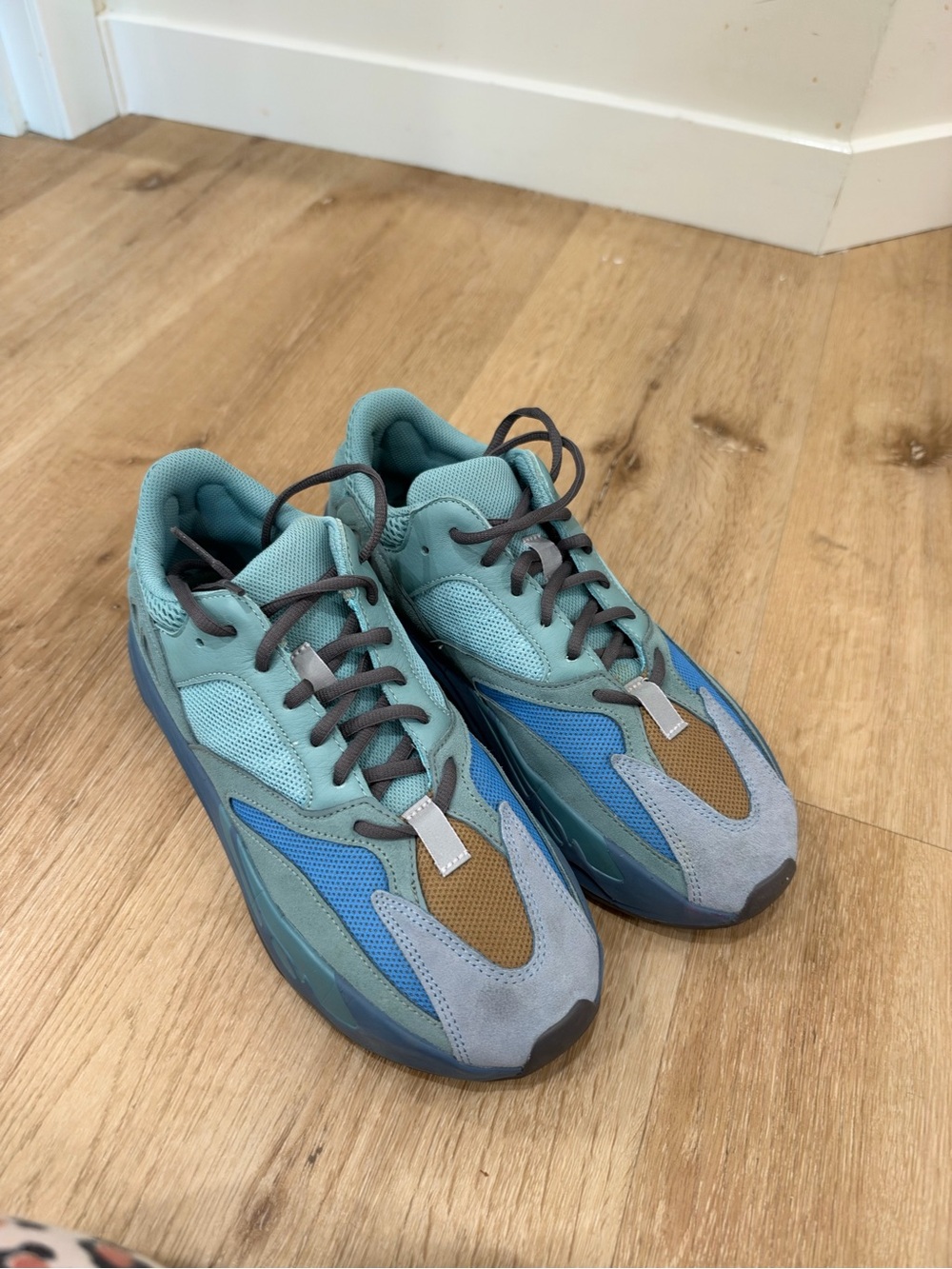 Yeezy Men's Low-Top Sneakers in Faded Azure